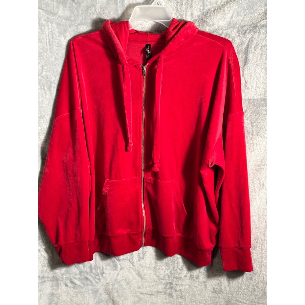 Torrid hoodie Torrid Sleep Red Velour Zip Up Hoodie Sweatshirt Size 2 18/20 soft